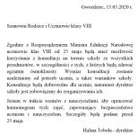 Czytaj więcej: Informacja dla rodziców uczniów z klasy 8