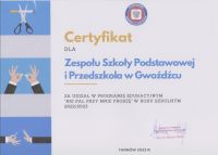 Czytaj więcej: Certyfikat za udział w programie 