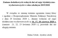 Czytaj więcej: Dni wolne (egzamin ósmej klasy)